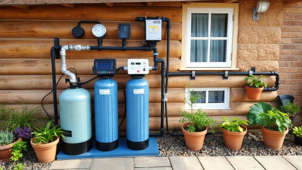 Water treatment system in a private house Water treatment system in a private houseфото