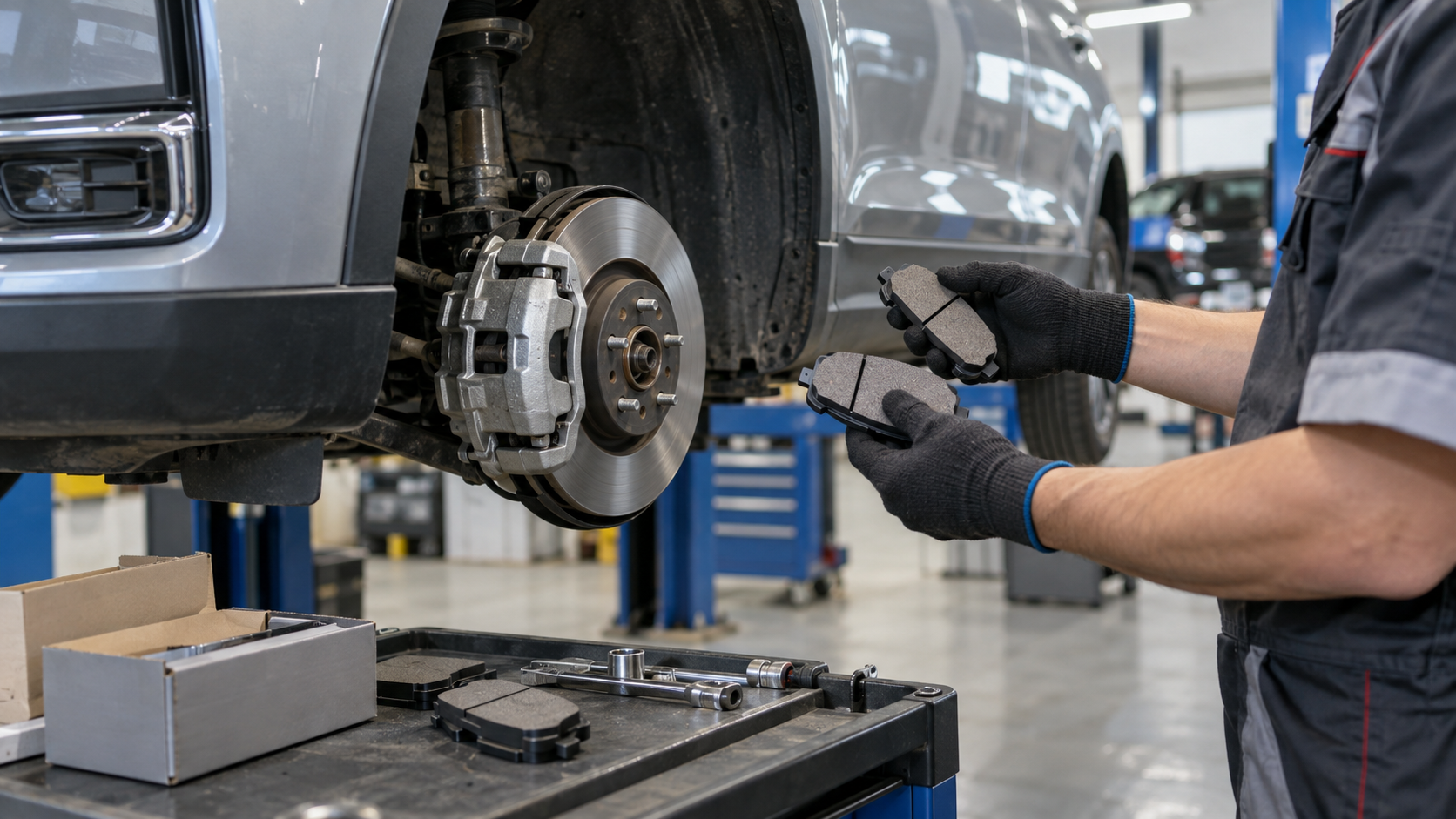Проверка тормозных колодок Geely в сервисе